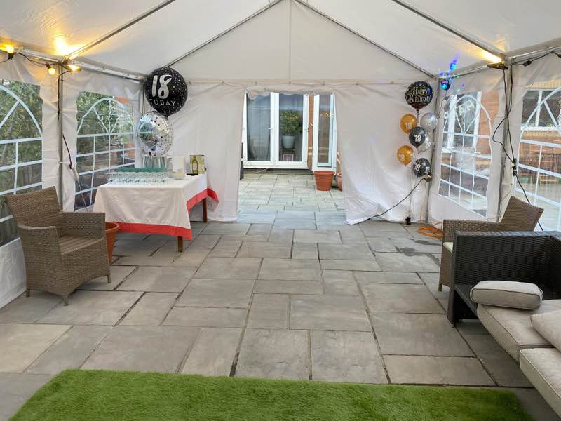 Interior of a styled 5 Star Marquees setup